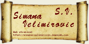 Simana Velimirović vizit kartica